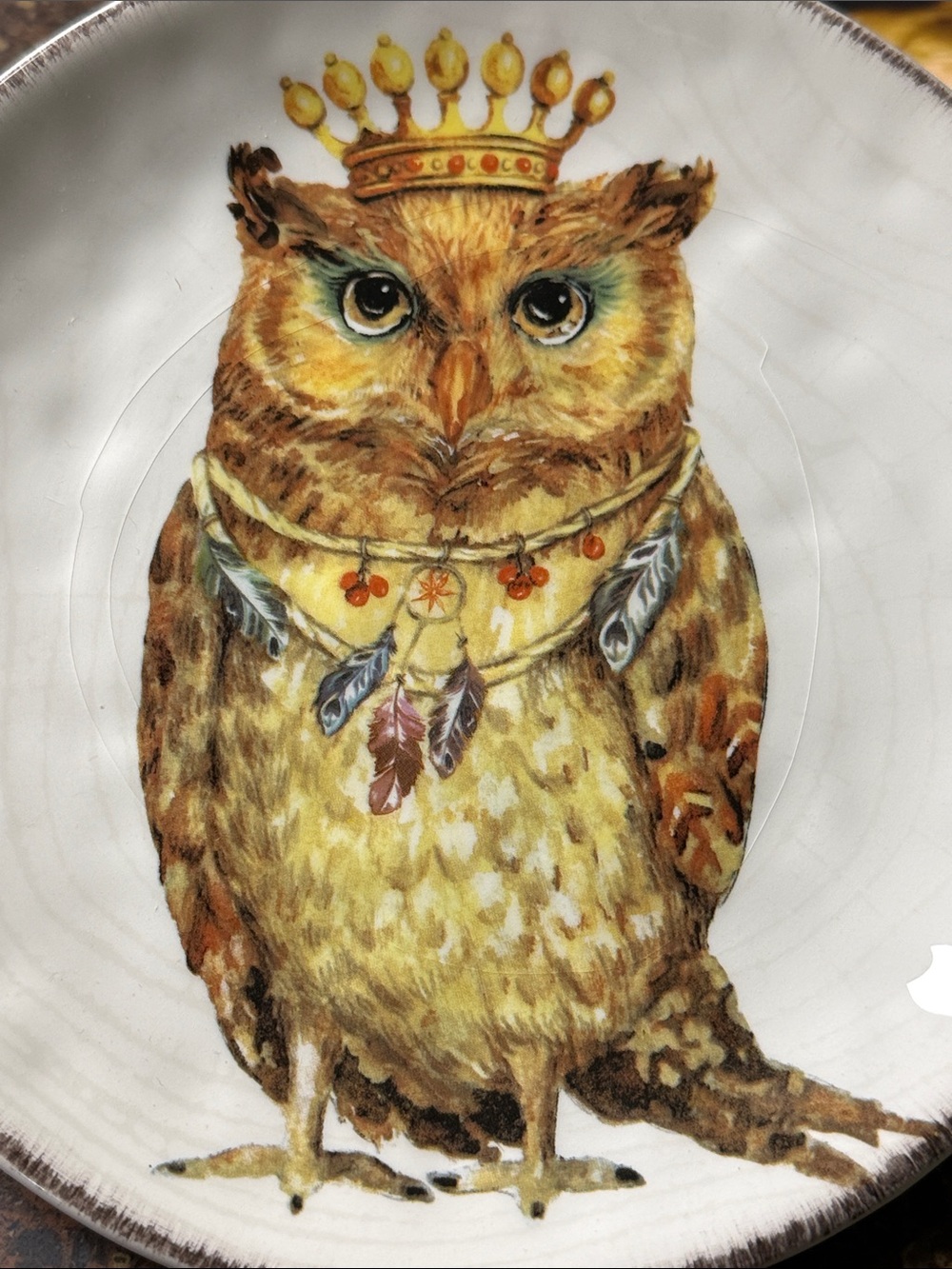 8.5" Happy Owl salad plate from Grace's Teaware. Grace Fine Ceramics